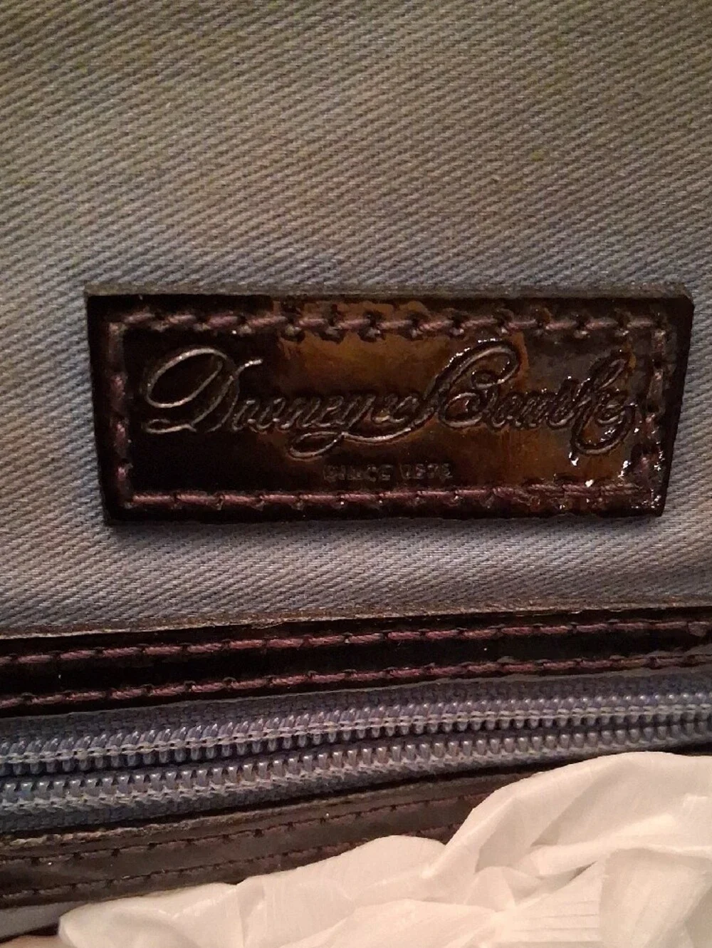Dooney & Bourke Black Patent Leather Backpack